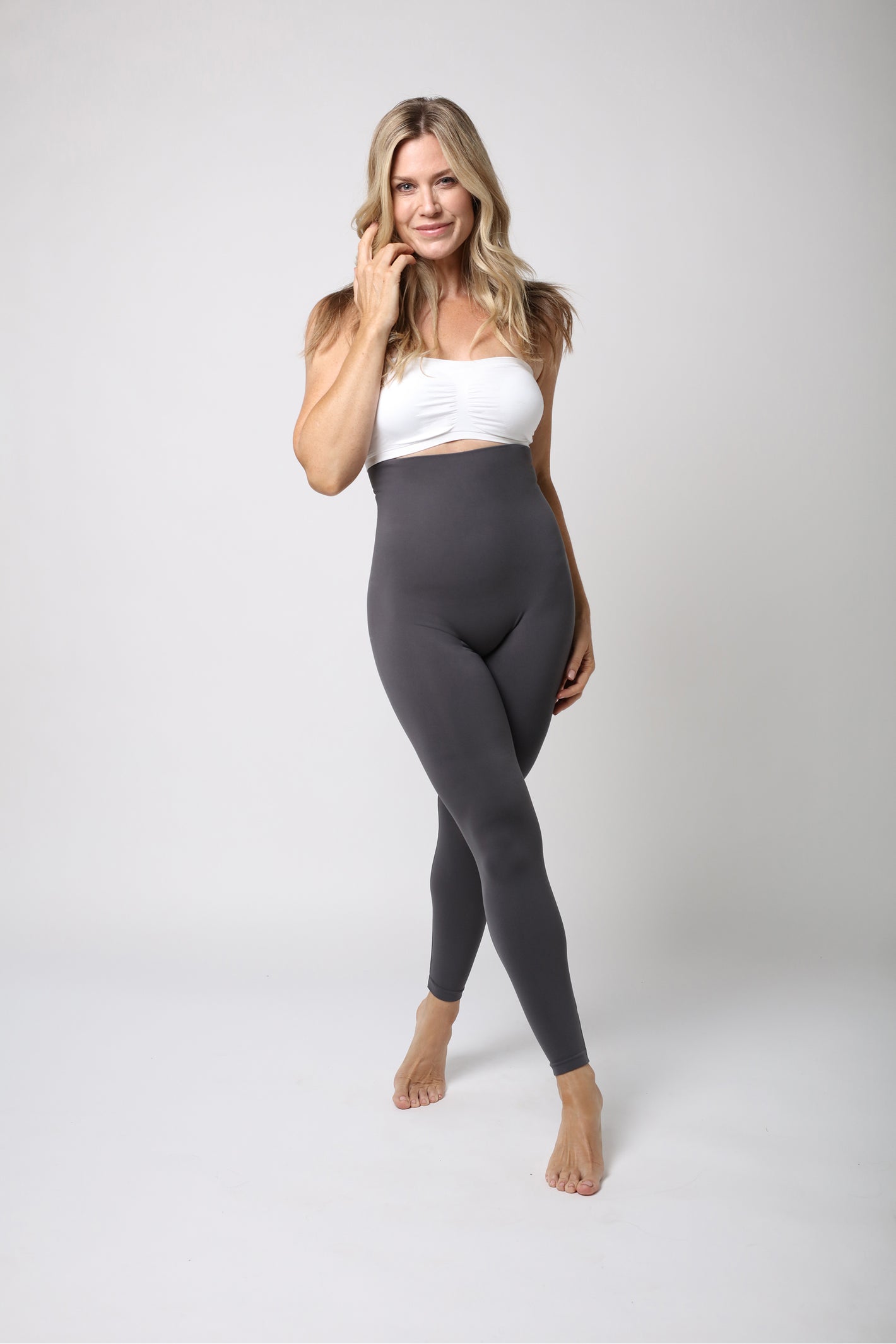 high waist tummy control legging - Charcoal grey
