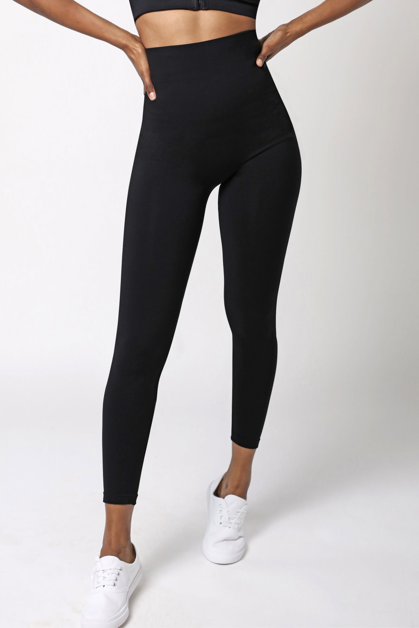 front view of shapewear legging - Black