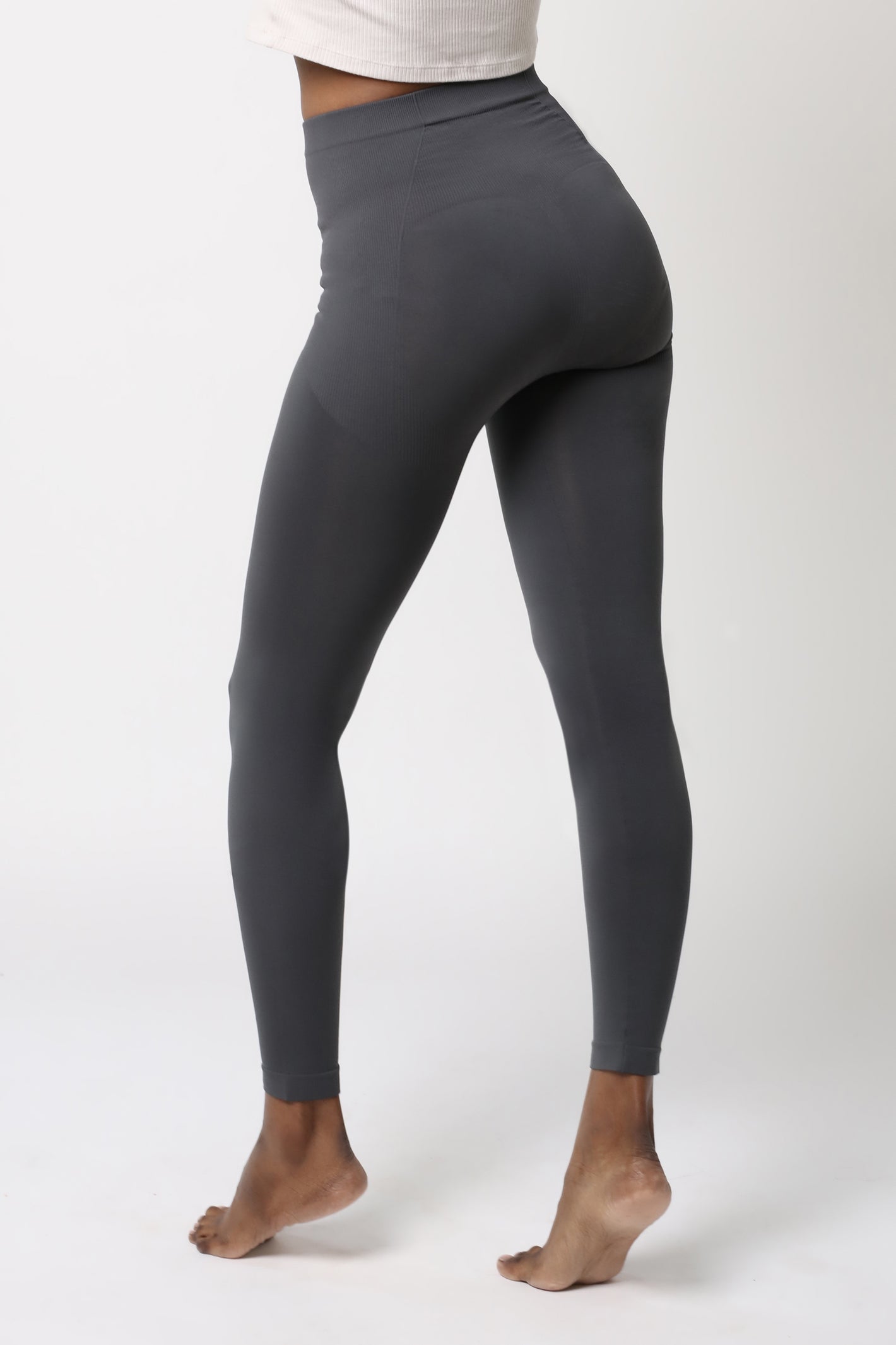 back of tummy control legging - Charcoal grey