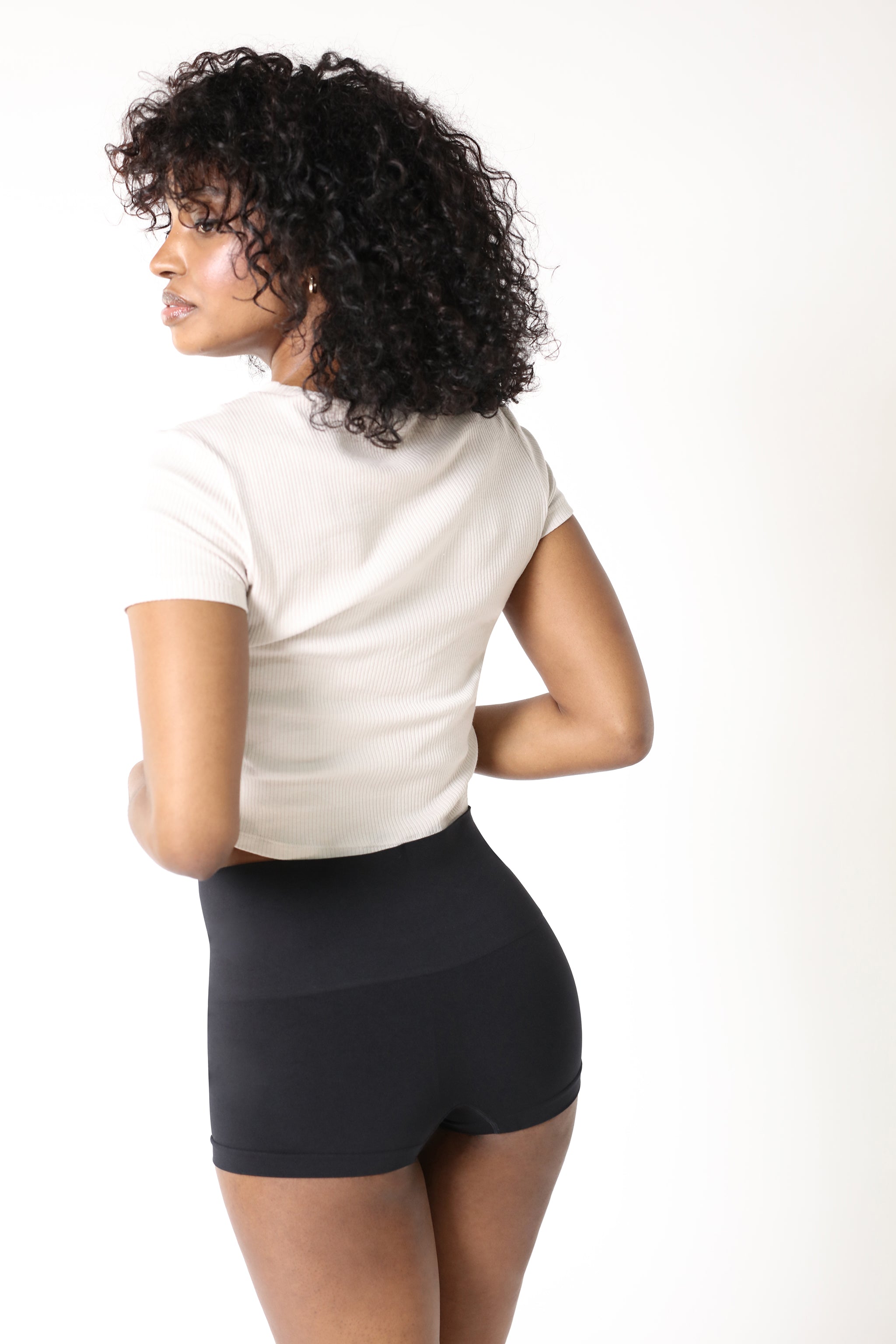 shapewear shorts from the back - Black