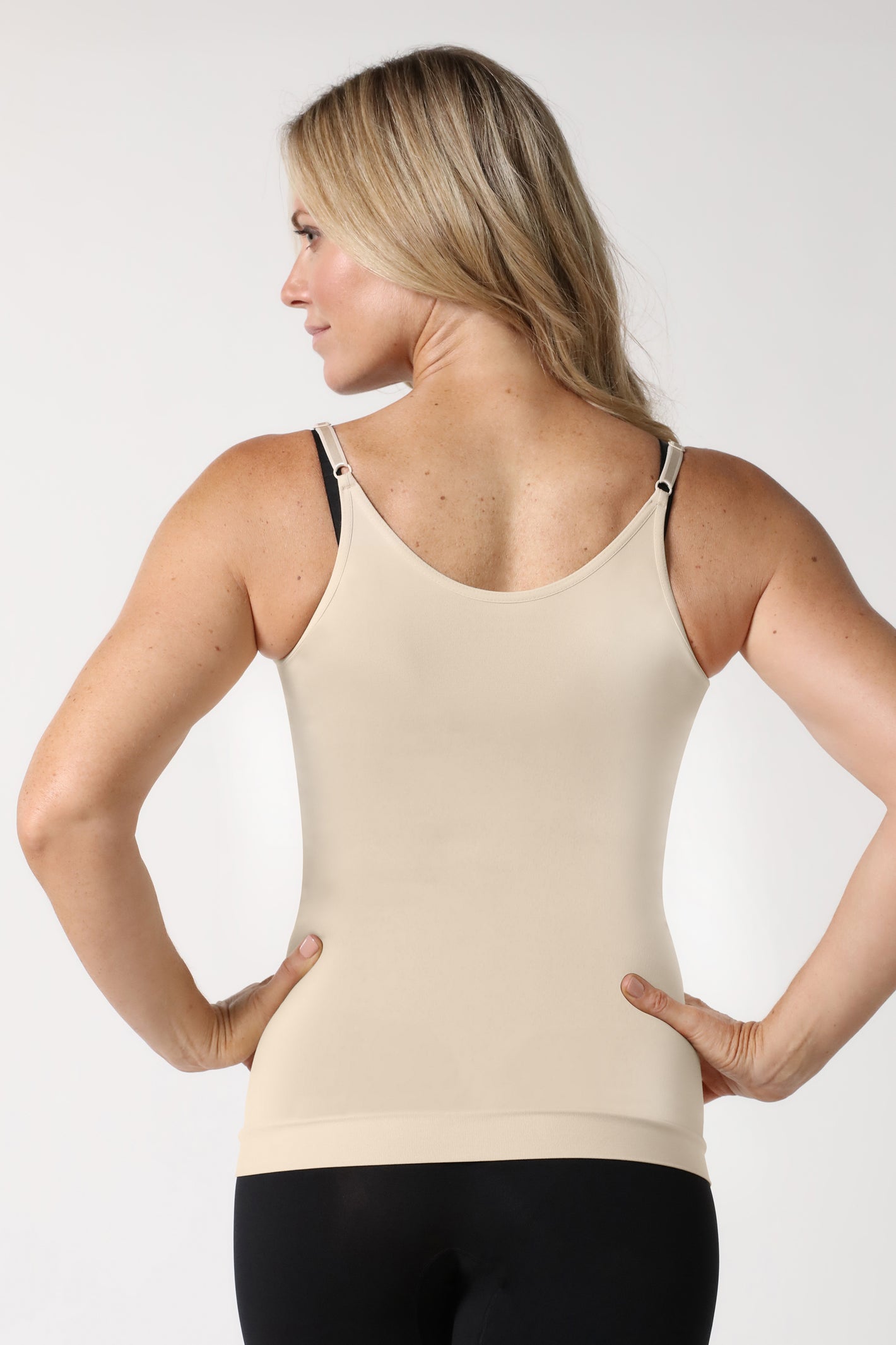 open bust shaping camisole from back - Nude