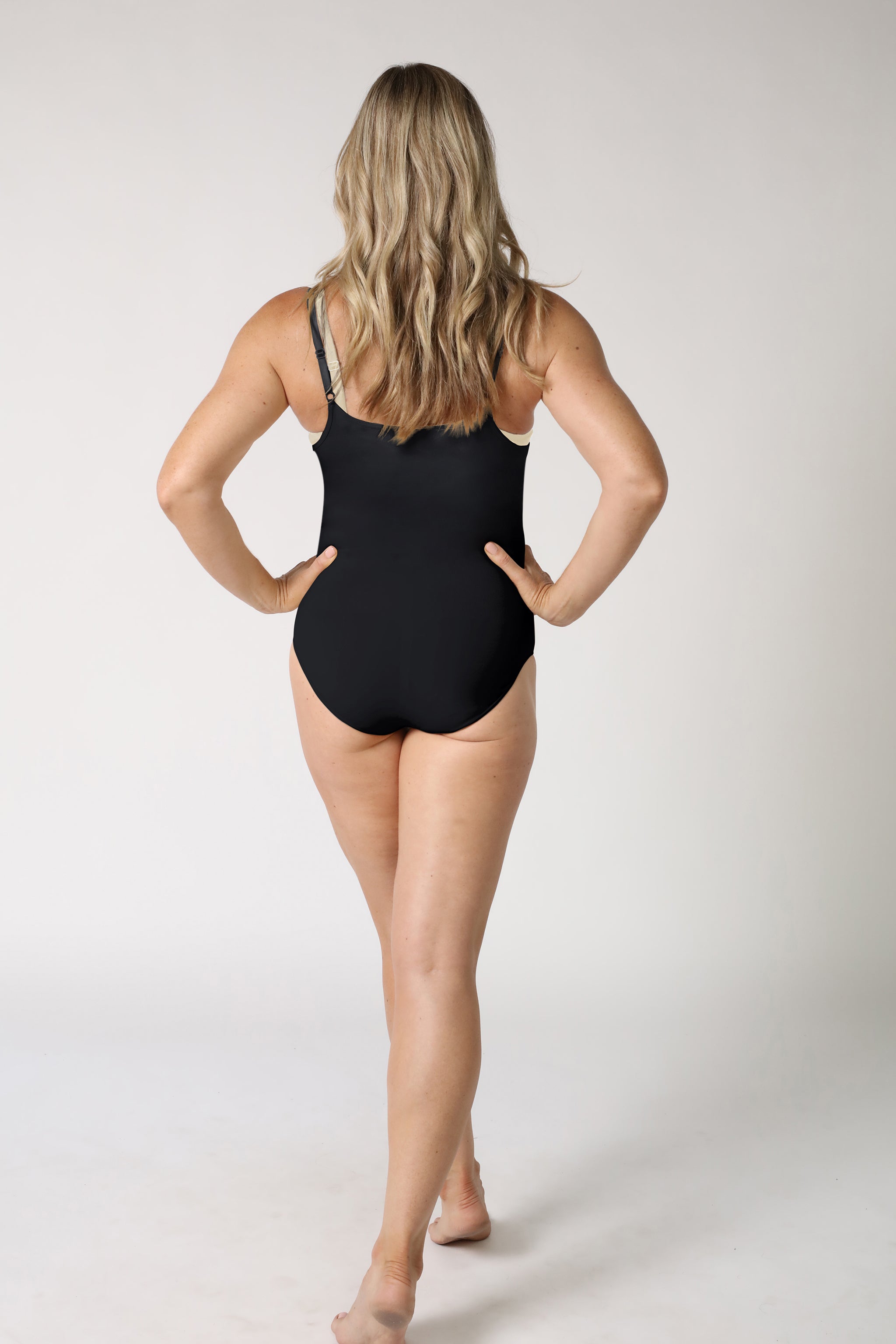 shaping tummy control shaping underbust bodysuit for women - Black