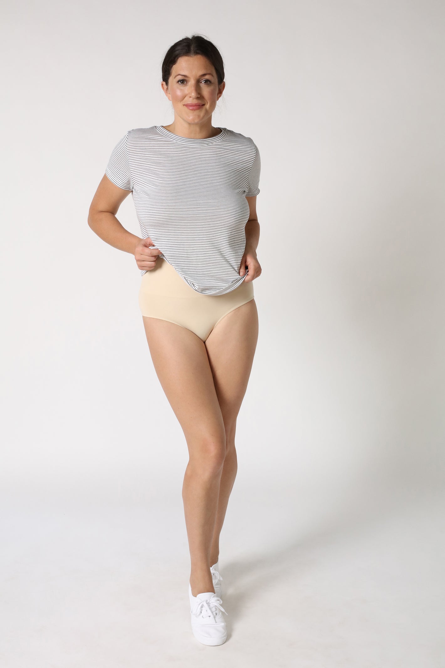 lady wearing high waist shaper - Nude