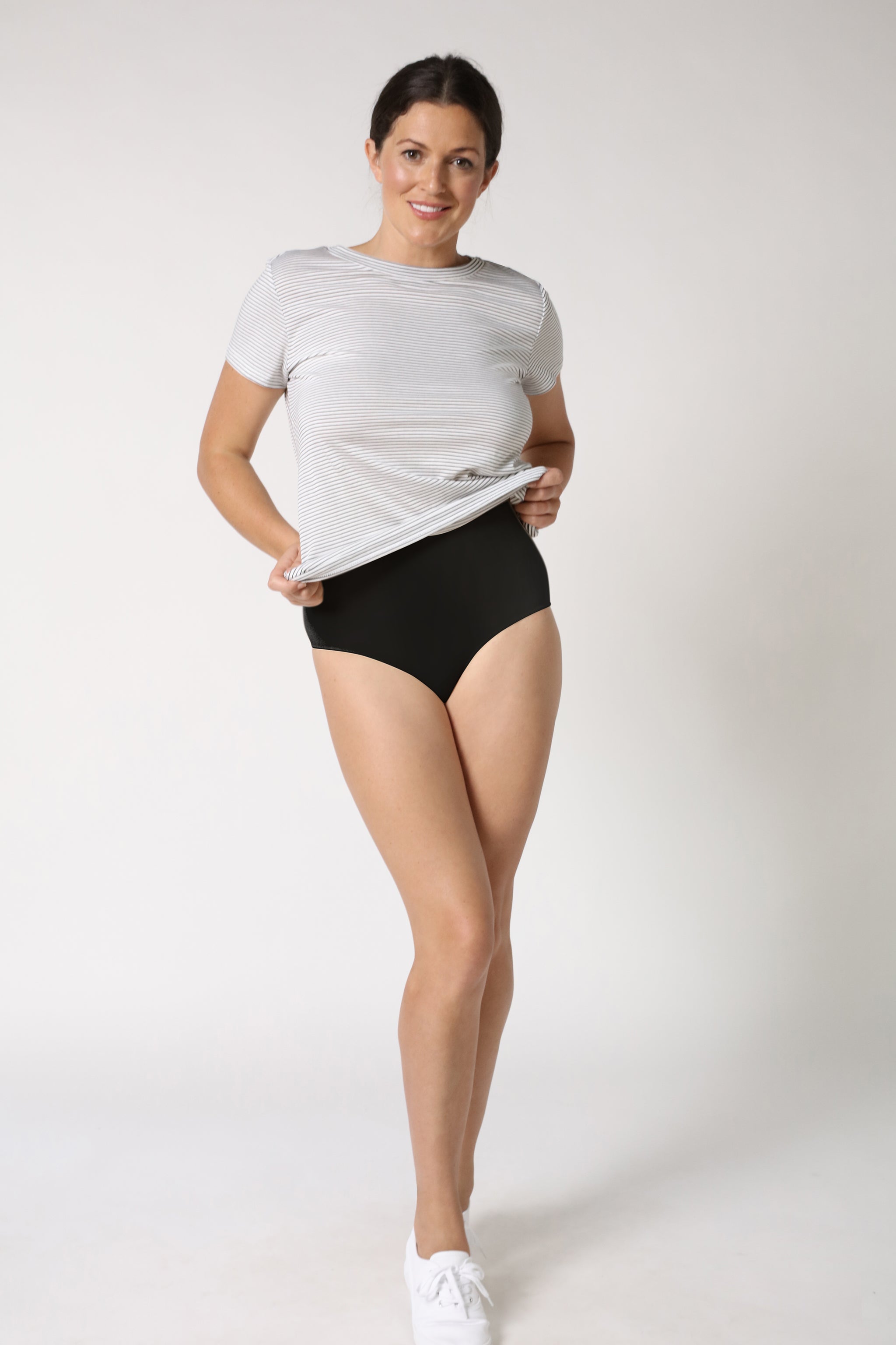 lady wearing shapewear brief - Black