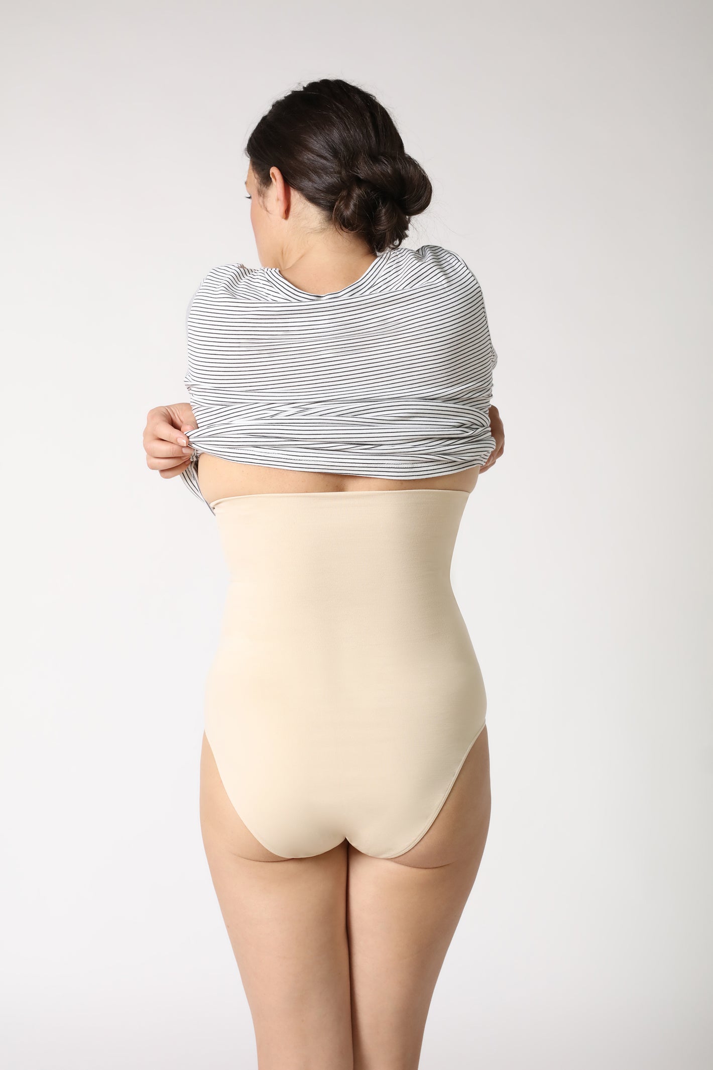 back view high waist shapewear brief - Nude