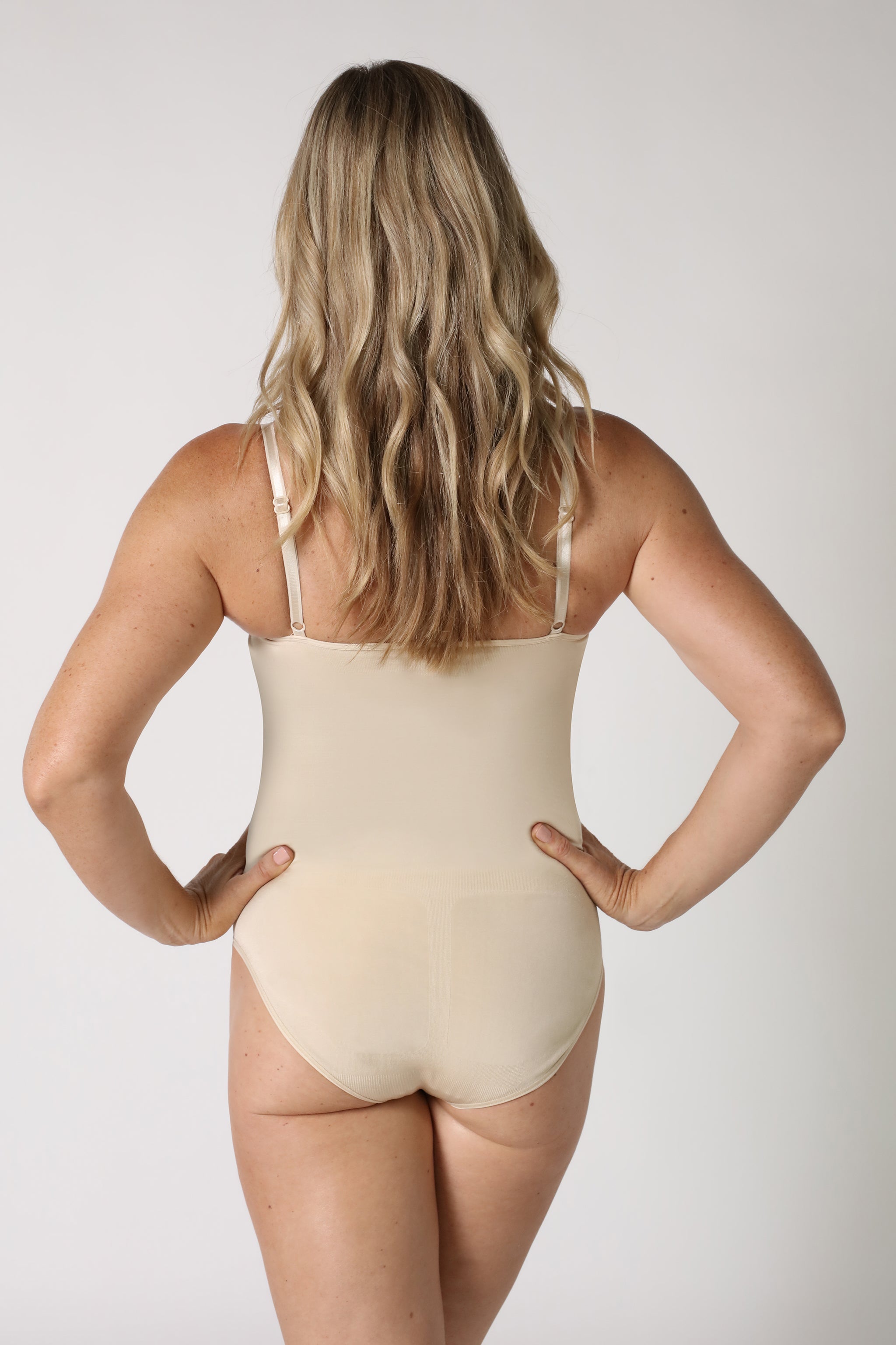 back view of shaping bodysuit - Nude