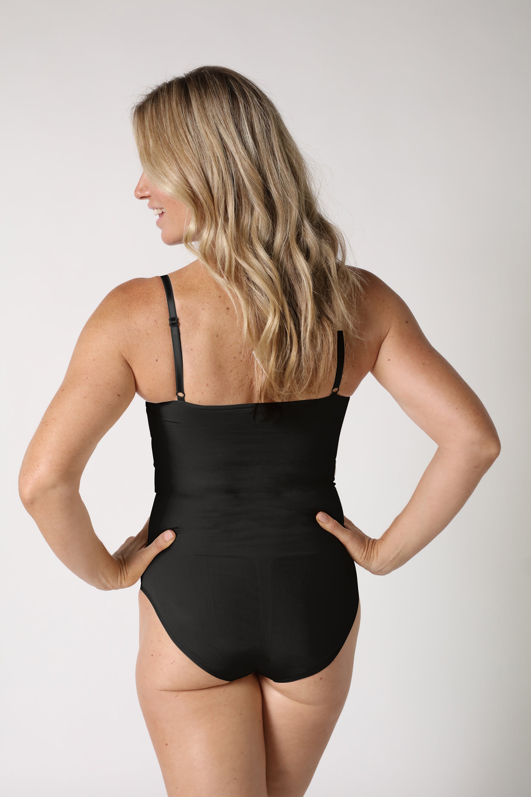 back view of bodyshaper bodysuit - Black