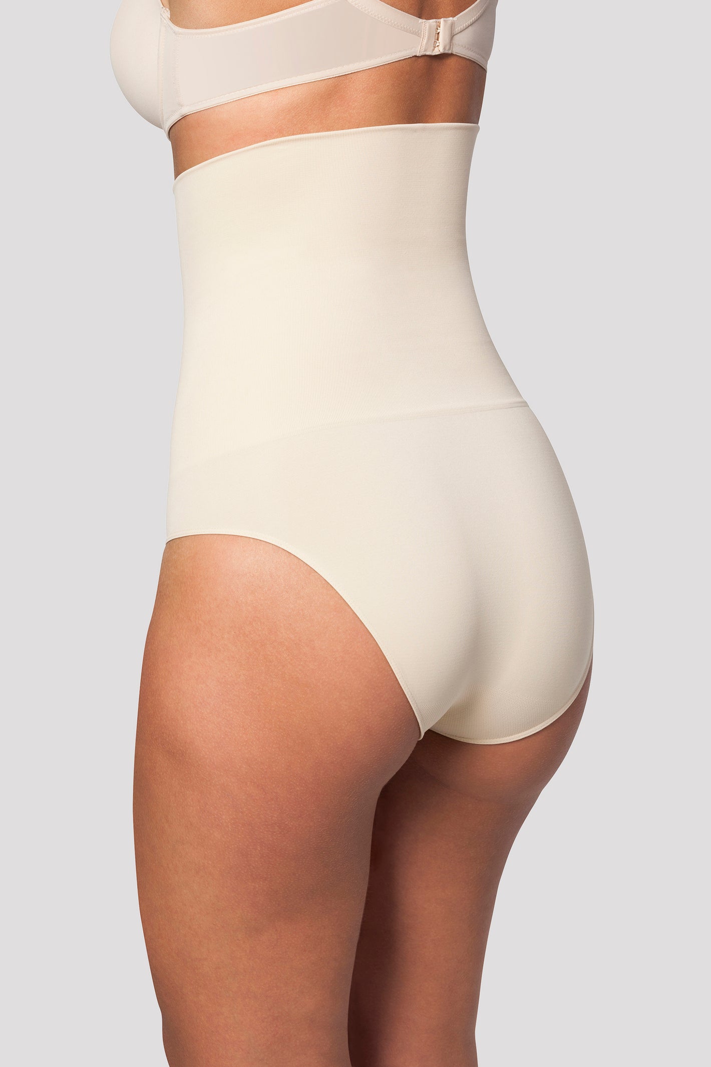 back view high waist shapewear brief - Nude