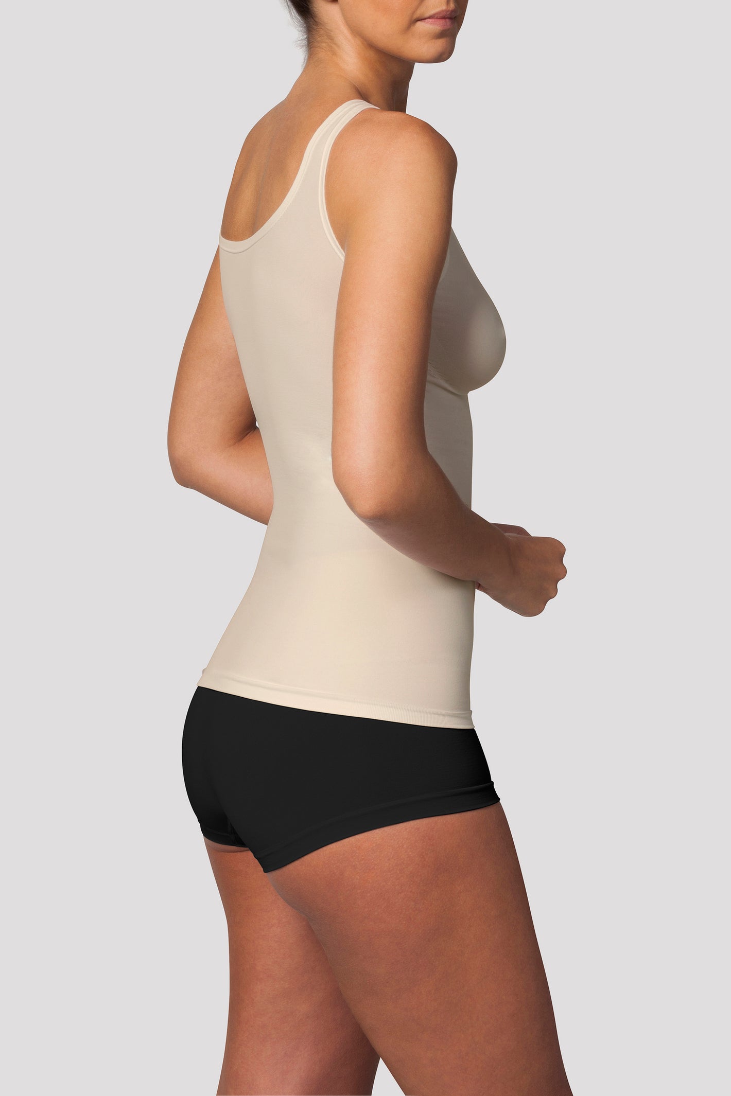 side view of lady wearing shapewear cami - Nude