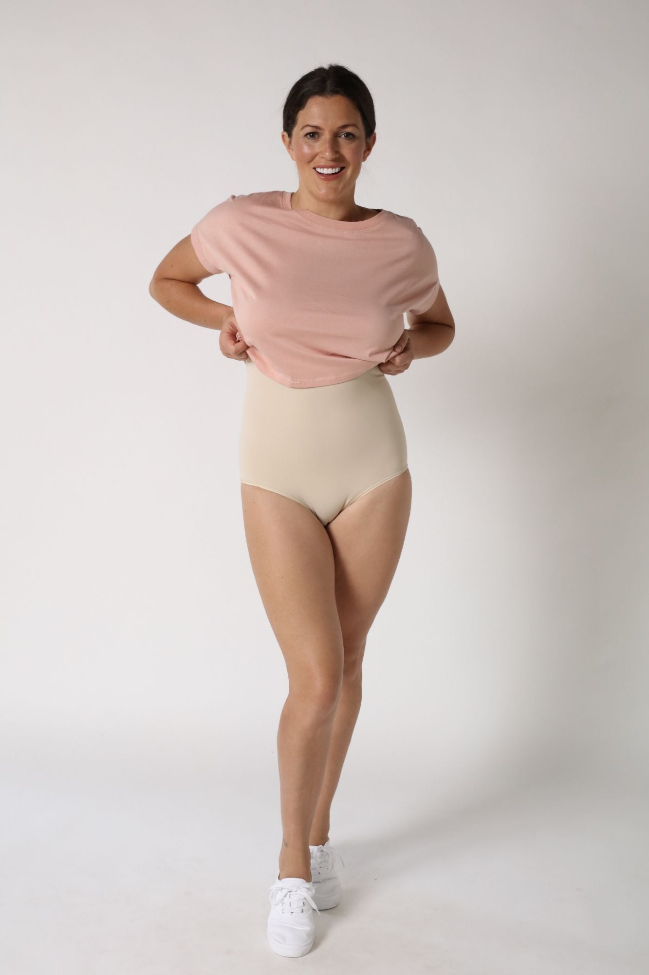 high waist tummy control shapewear briefs - Nude